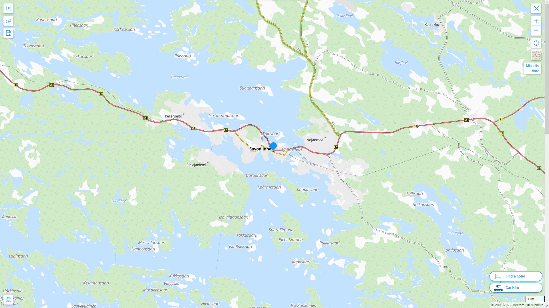 Savonlinna Finlande Autoroute et carte routiere